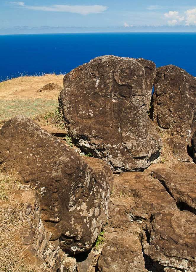 Orongo- Bird man carvings