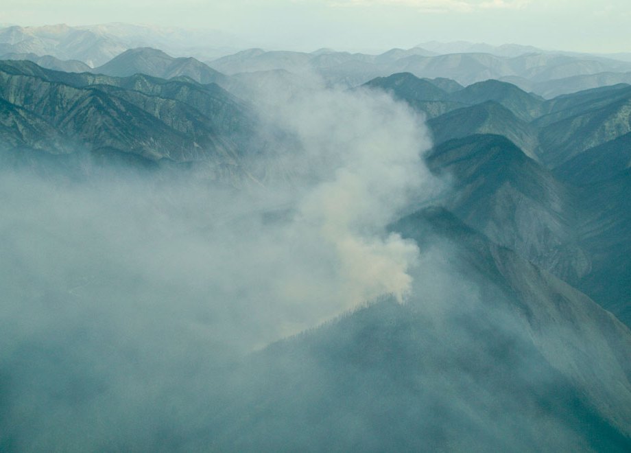 Forest fire on the ridge, Ram Plateau, NWT