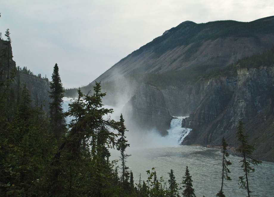 In the mist of the falls, Nahanni River